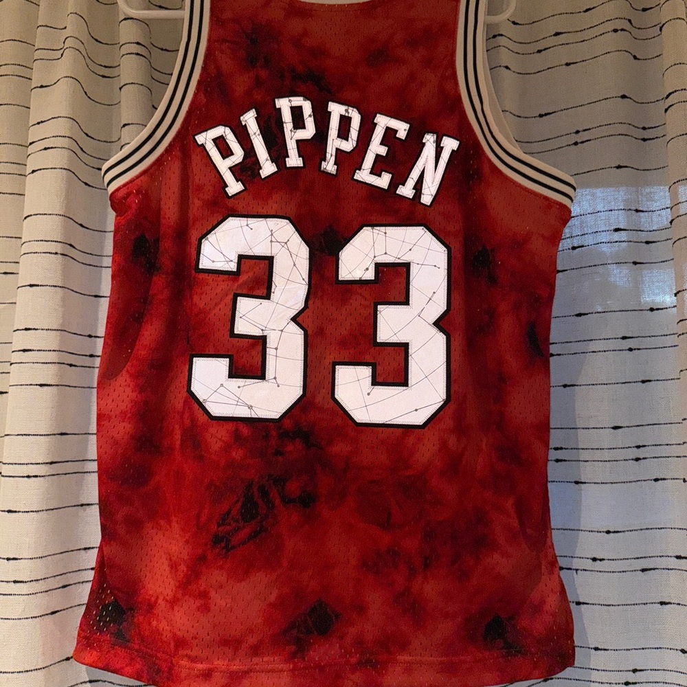 Mitchell & Ness Red and Black Jersey with White Details